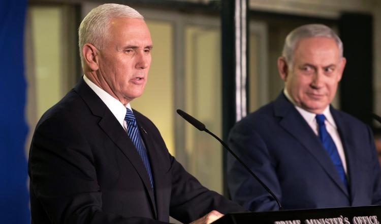 Vicepresidente Mike Pence y Benjamín Netanyahu. EFE