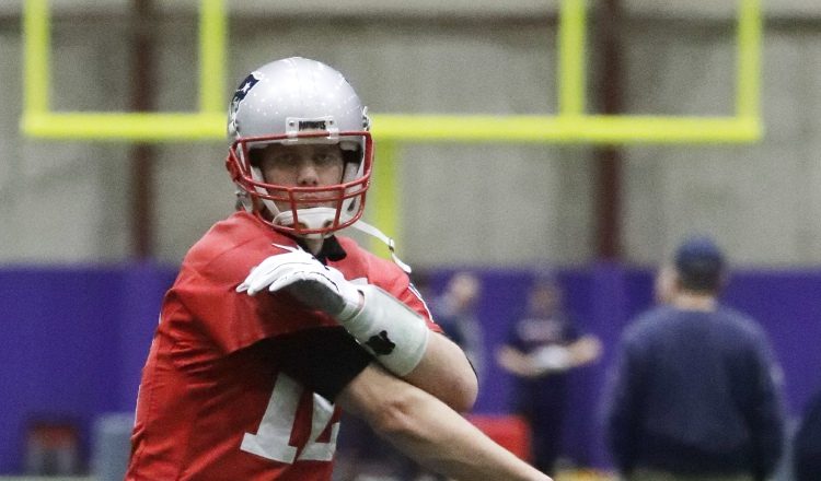 Brady, durante las prácticas. AP