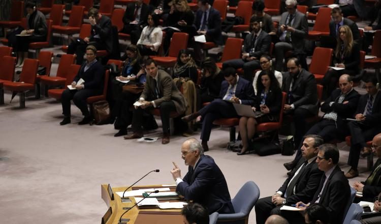 Reunión de los miembros del Consejo de Seguridad de la ONU, tratando la situación en Siria. FOTO/AP