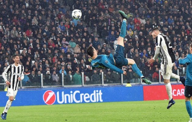 CR-7 tenía entre ceja y ceja marcar un tanto de chilena.