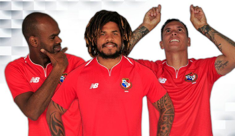 Jugadores de Panamá con la camiseta oficial. Fepafut
