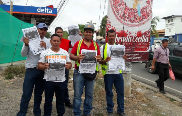 Los obreros en Las Tablas. Foto: Zenaida Vásquez. 