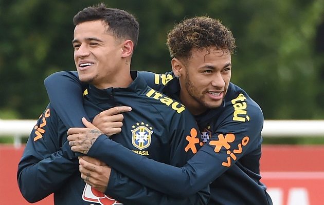 Neymar y Coutinho. Foto EFE