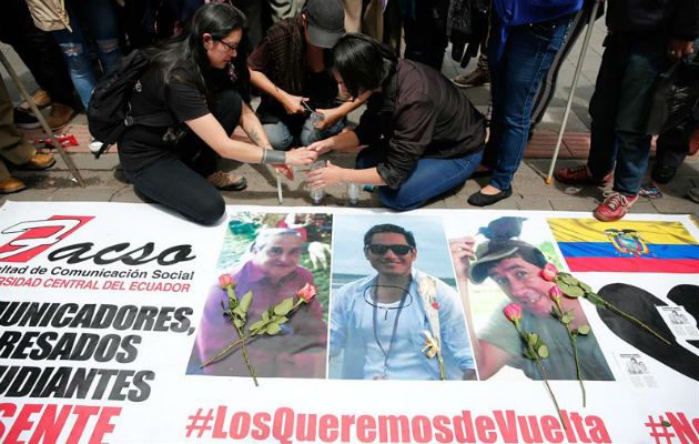 Fotografía del 13 de abril de 2018, de una manifestación en rechazo al asesinato. Foto: EFE
