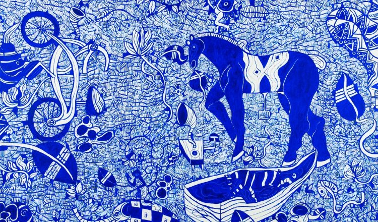 "Sentimiento azul". Arte pictórico del panameño Braulio Matos. Cortesía