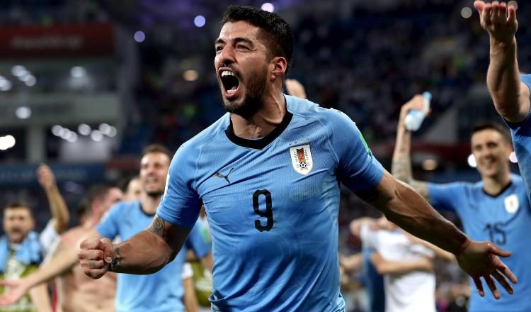 Luis Suárez celebra su clasificación a cuartos de final. /Foto EFE