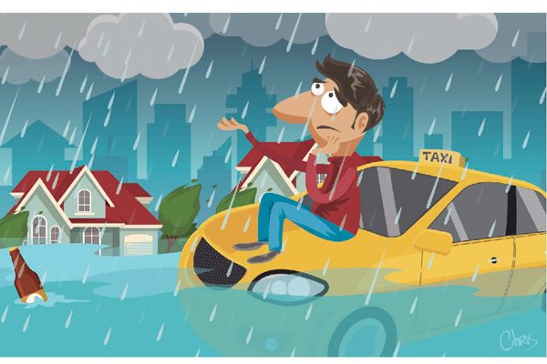 Varios sectores de la ciudad fueron afectados por la fuerte lluvia.