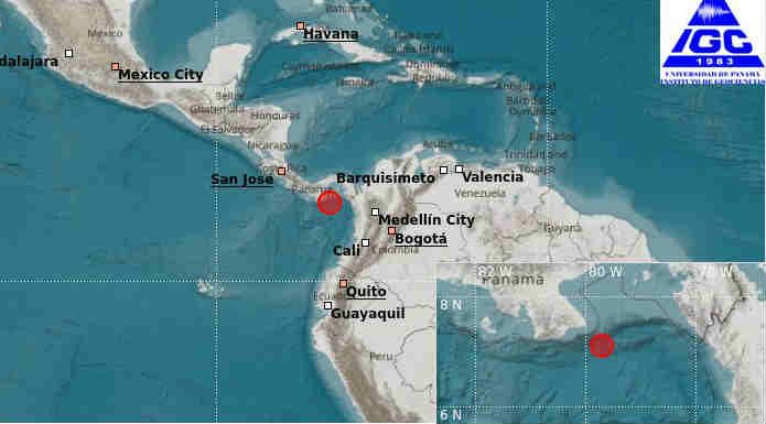 Reportan sismo en el sur de Panamá.