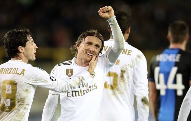 Luka Modric celebra el tercer gol del Real Madrid. Foto:AP