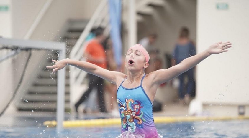 El nado sincronizado en la piscina Adán Gordón. Foto: Pandeportes
