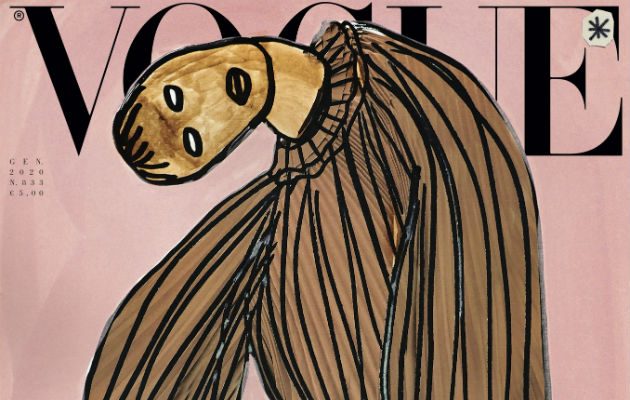 Ocho artistas diseñaron portadas para enero. Foto ilustrativa / Vogue Italia.