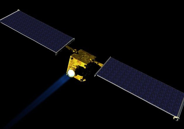 Representación artística del Double Asteroid Redirection Test, nave espacial de la NASA, que lanzarán en 2021. Foto / NASA/JHUAPL.