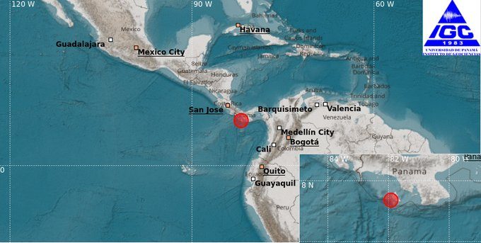 El sismo tuvo réplicas en la provincia de Chiriquí y en las provincias centrales.
