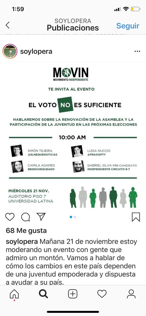 Daniel Lopera De La Torre, parte del equipo de Foco reconoce que es activista y afín a Movin.
