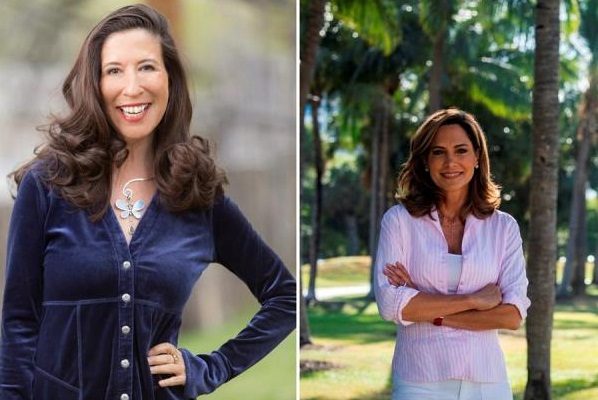 Las nuevas congresistas la demócrata Teresa Leger Fernández (i), que representará al distrito 3 de Nuevo México, y a la republicana María Elvira Salazar, que representará al distrito 27 de Florida. Foto: EFE
