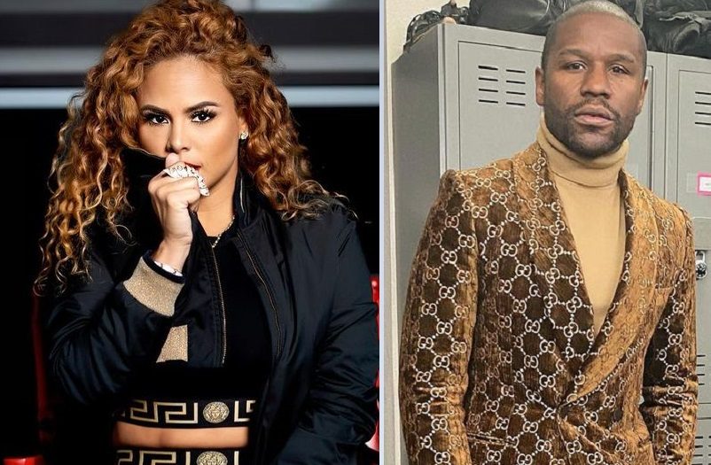 Liza Hernández y Floyd Mayweather. Instagram