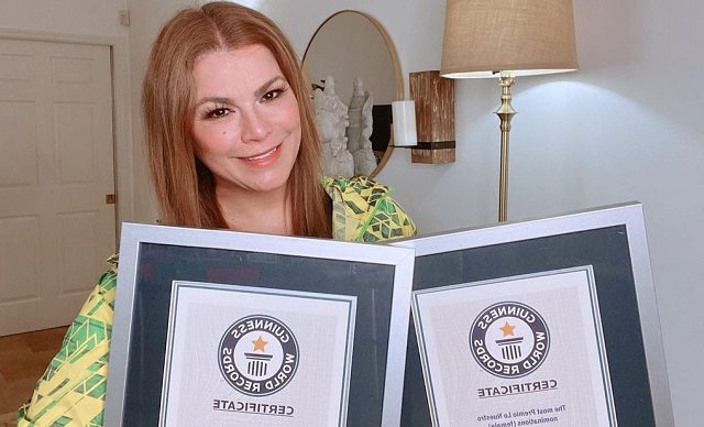 Olga Tañón suma cuatro Récord Guinness. Foto: @ olgatanonofficial