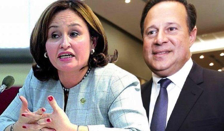 La exprocuradora general de la Nación, Kenia Porcell y el expresidente de la República, Juan Carlos Varela.