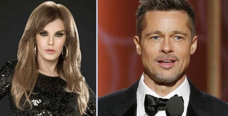 Lucía Méndez y Brad Pitt. Archivo