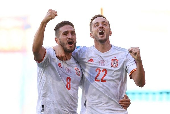 Pablo Sarabia (#22) fue uno de los mejores jugadores de la selección de España con dos goles y dos asistencias. Foto Cortesía: @EURO2020