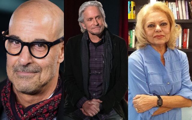 Stanley Tucci, Michael Douglas y María Teresa Campos. Fotos: Internet / Instagram