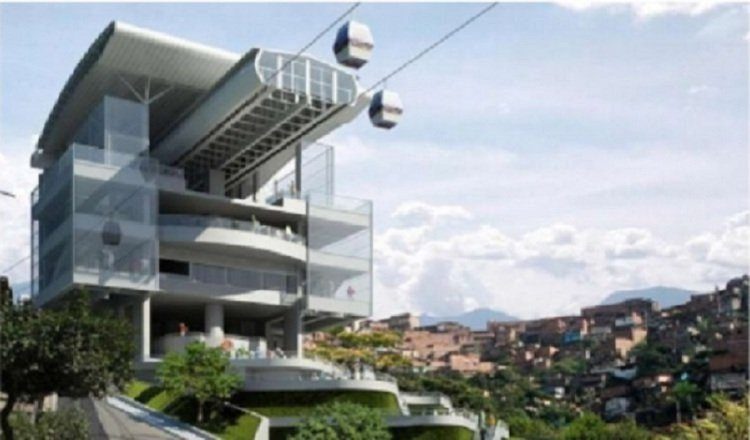 Concepto de lo que será el diseño de una de las estaciones del metrocable que estaría ubicada en el sector de Torrijos-Carter.  Foto: Archivo