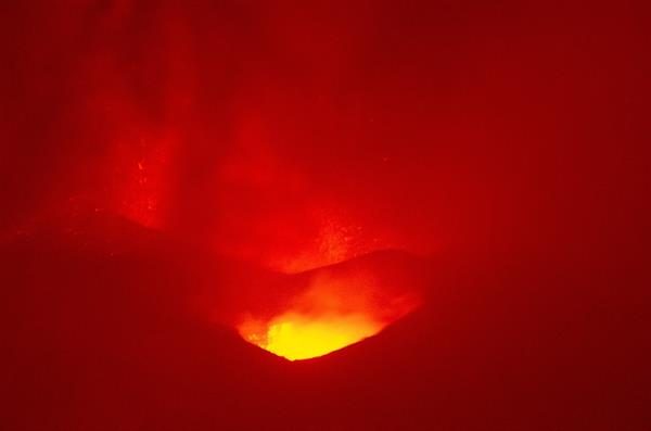 Vista del volcán de Cumbre Vieja, en una imagen del viernes.