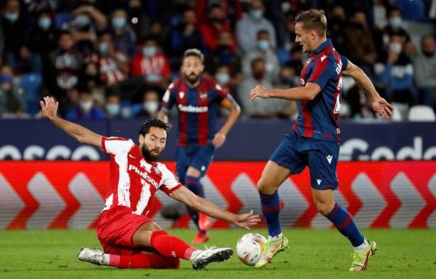 Atlético de Madrid empató de visita 2-2 con el Levante. Foto: EFE
