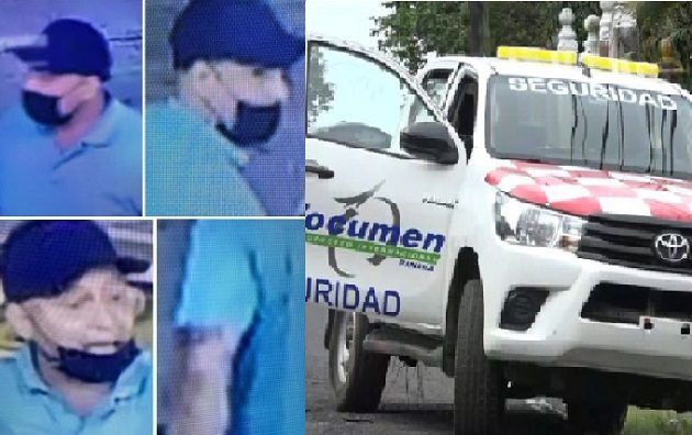 Imagen del hombre que es investigado y el vehículo en el que los delincuentes cometieron el robo en el aeropuerto de Tocumen.