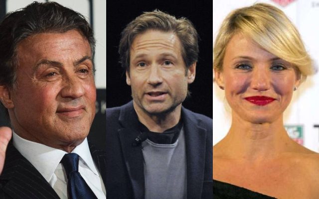 Sylvester Stallone, David Duchovny y Cameron Díaz. Fotos: EFE