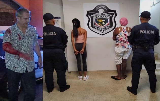 Durante el robo, las féminas hirieron con un arma blanca al hombre, que terminó ensangrentado. Foto: Grupo Epasa