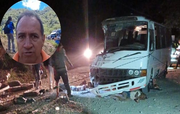 El bus se desvió porque no cogió la curva, explicó el testigo. Foto: Cortesía