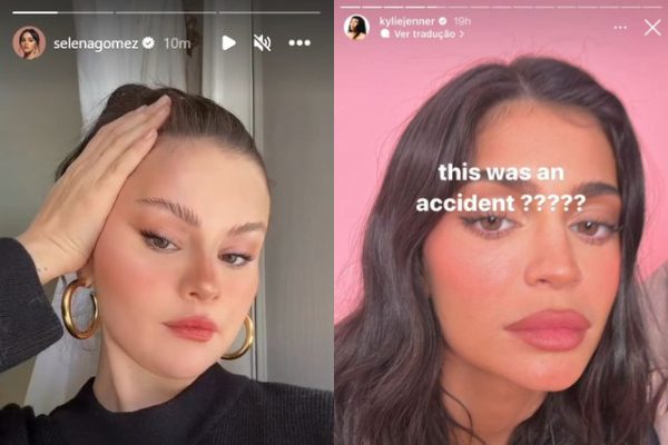 Publicación que hizo Selena Gómez en TikTok y la historia que hizo Kylie Jenner después. Fotos: Redes Sociales