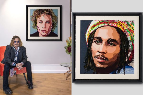 Johnny Depp y algunos de sus retratos. Foto: Instagram / @nyman_photography