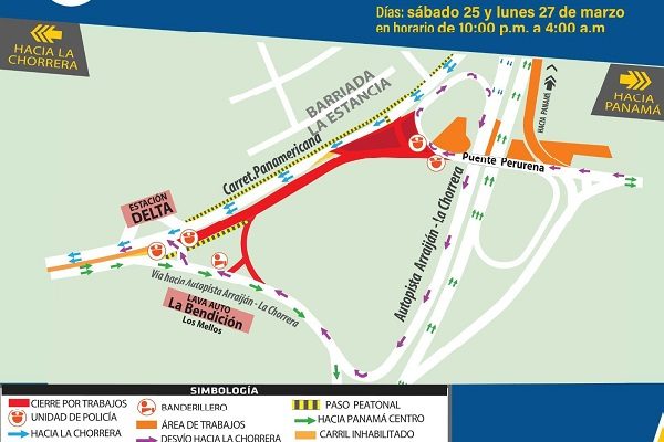 Quienes requieran utilizar esta vía deberán tomar la conexión hacia la Autopista Arraiján- La Chorrera, ubicada frente al lavaautos La Bendición para luego tomar la salida hacia Panamá Centro. Foto. Metro de Panamá
