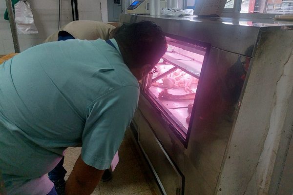 El operativo tenía como objetivo verificar la procedencia de las carnes puestas en venta ante las sospechas de la comercialización de reses hurtadas. Foto. Eric Montenegro