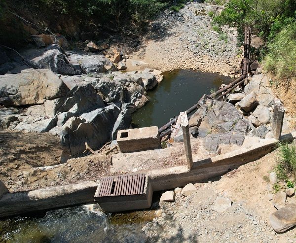 Así se encuentra la toma de agua de la potabilizadora de Cabra, en el este de la capital. Foto: Cortesía Idaan