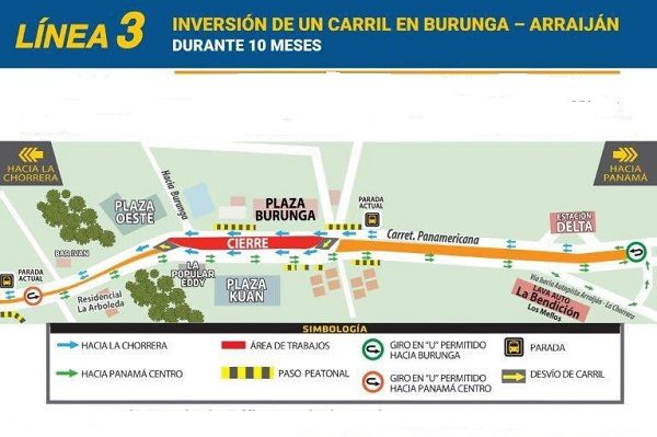 La Autoridad de Tránsito y Transporte Terrestre, le recomienda a los conductores circular por la vía a unos 40 kilómetros por hora en las áreas de construcción.Foto. Gráfico Metro de Panamá