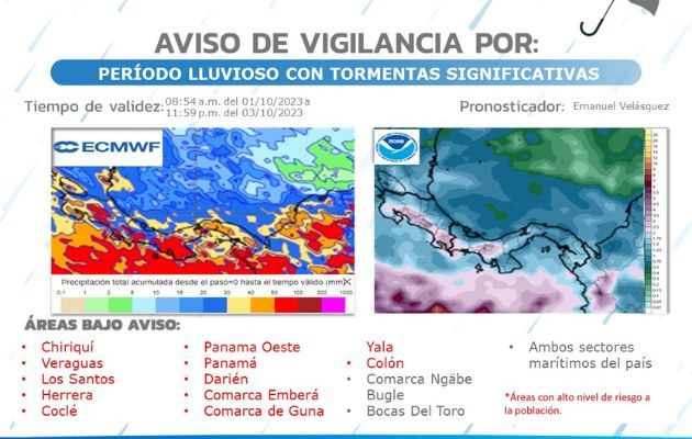 Los acumulados de lluvia por día rondarán los 30-100 mm o lt m2 de agua. Foto: Cortesía