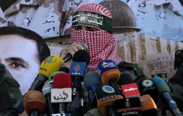 Abu Obeida, el portavoz de las Brigadas de Ezeldin Al Qasam (el brazo armado de Hamás). Foto: EFE