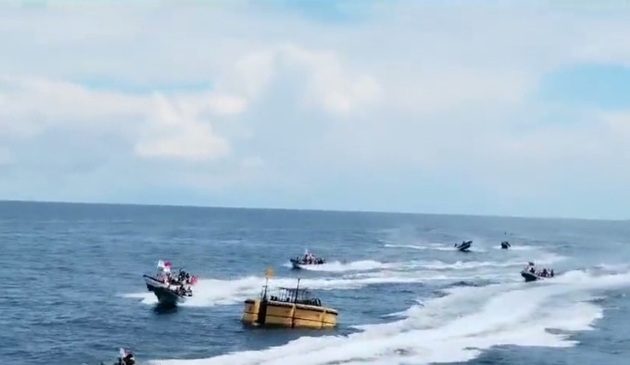 Embarcaciones que se desplazaron al puerto este sábado.