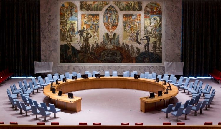 Salón donde se reúnen los representantes de los Estados que integran el Consejo de Seguridad. Internet