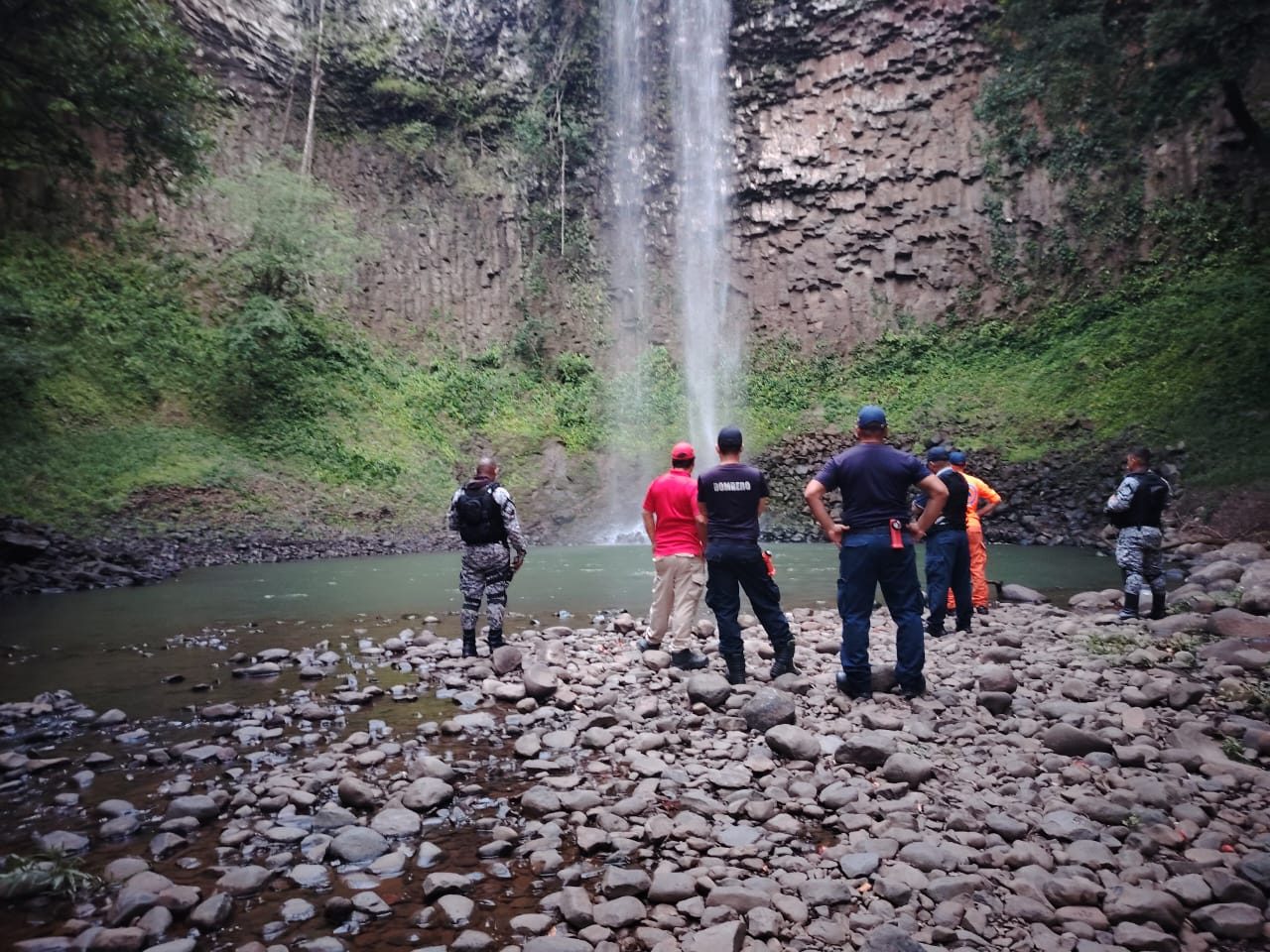 Uno de los puntos inspeccionados ha sido El Salto de Las Palmas, un sitio que el desaparecido solía frecuentar. Foto. Cortesía