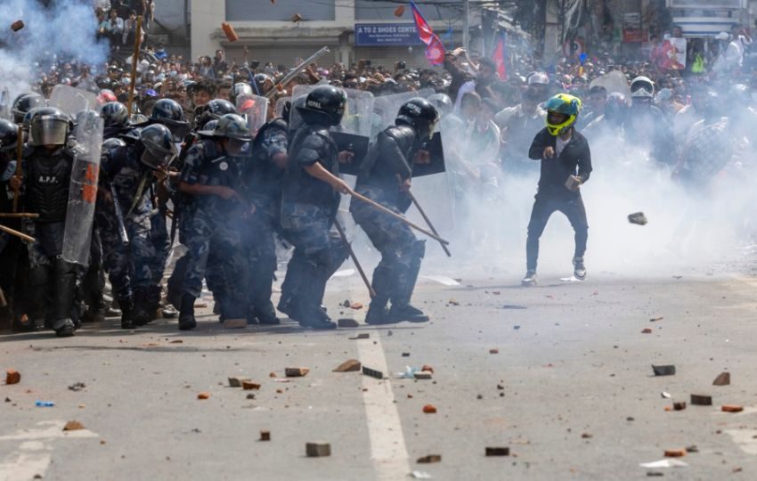 Protestas en Katmandú. Foto: EFE