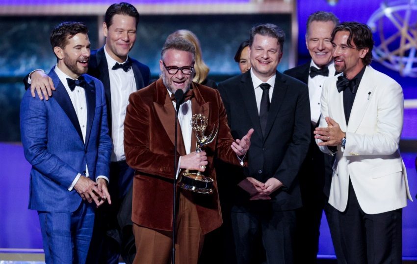 'The Studio', la comedia protagonizada por Seth Rogen, obtuvo 13 estatuillas en total. Foto: EFE / EPA / Allison Dinner