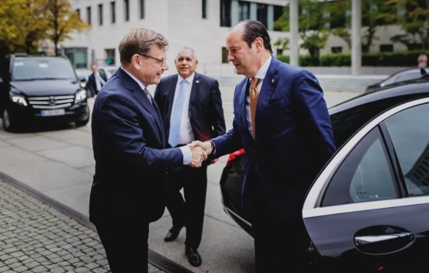El canciller alemán Johann Wadephul junto a su homólogo panameño, Javier Martínez- Acha. Foto: Cortesía