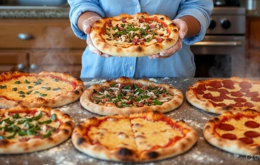 La mujer decía que tenía la capacidad de multiplicar el tamaño de las pizzas. Foto: Grok