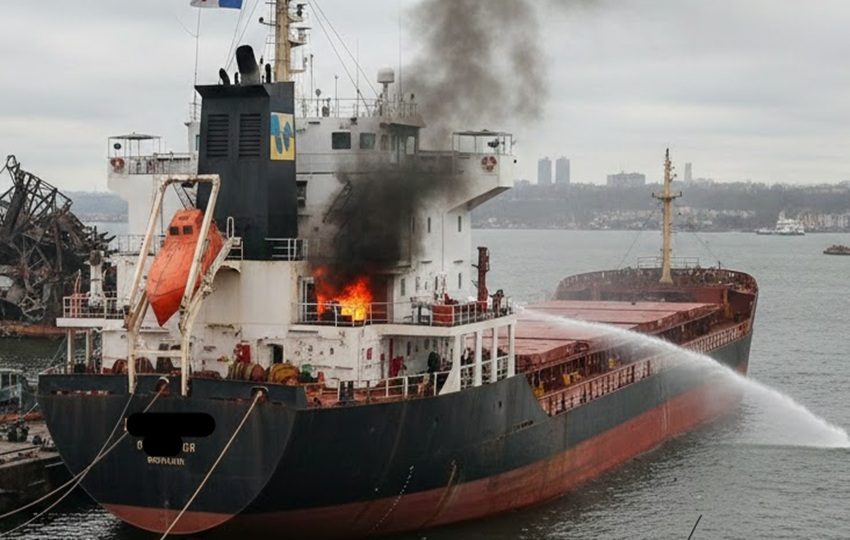 El ataque ocurrió en en el puerto de Odesa. Foto: IA/Gemini