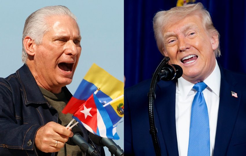 Combo de fotografías de archivo que muestra al presidente de Cuba, Miguel Díaz-Canel (i) y a su homólogo de Estados Unidos, Donald Trump. EFE