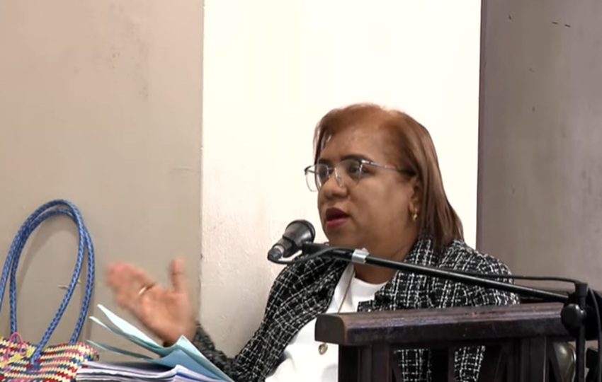 La perito Tatiana Chérigo durante su comparecencia al juicio de Odebrecht. Foto: Grupo Epasa